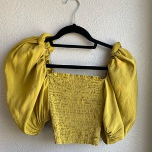 Zara cropped, puff sleeve top